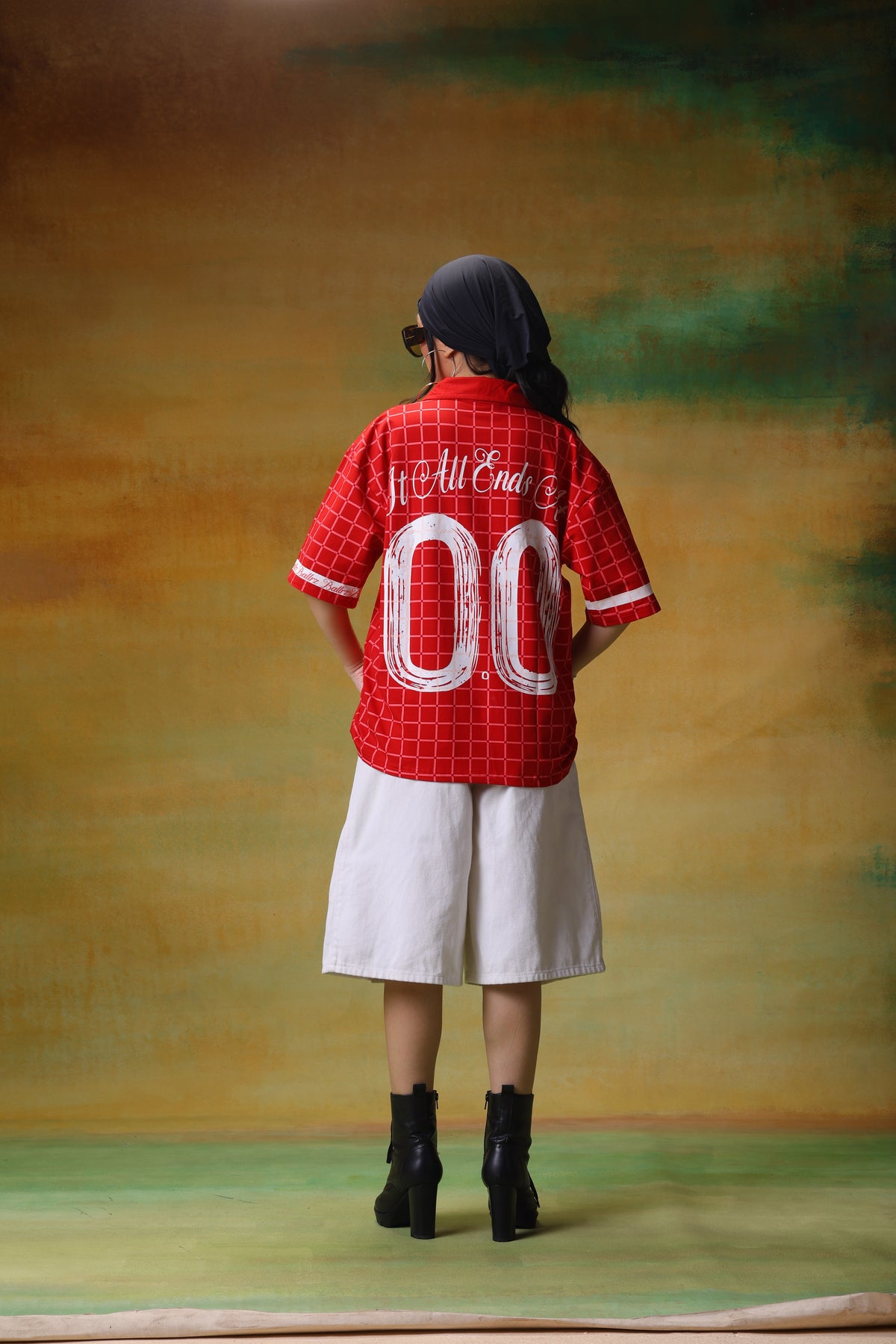 Red Grid Graphic TShirt