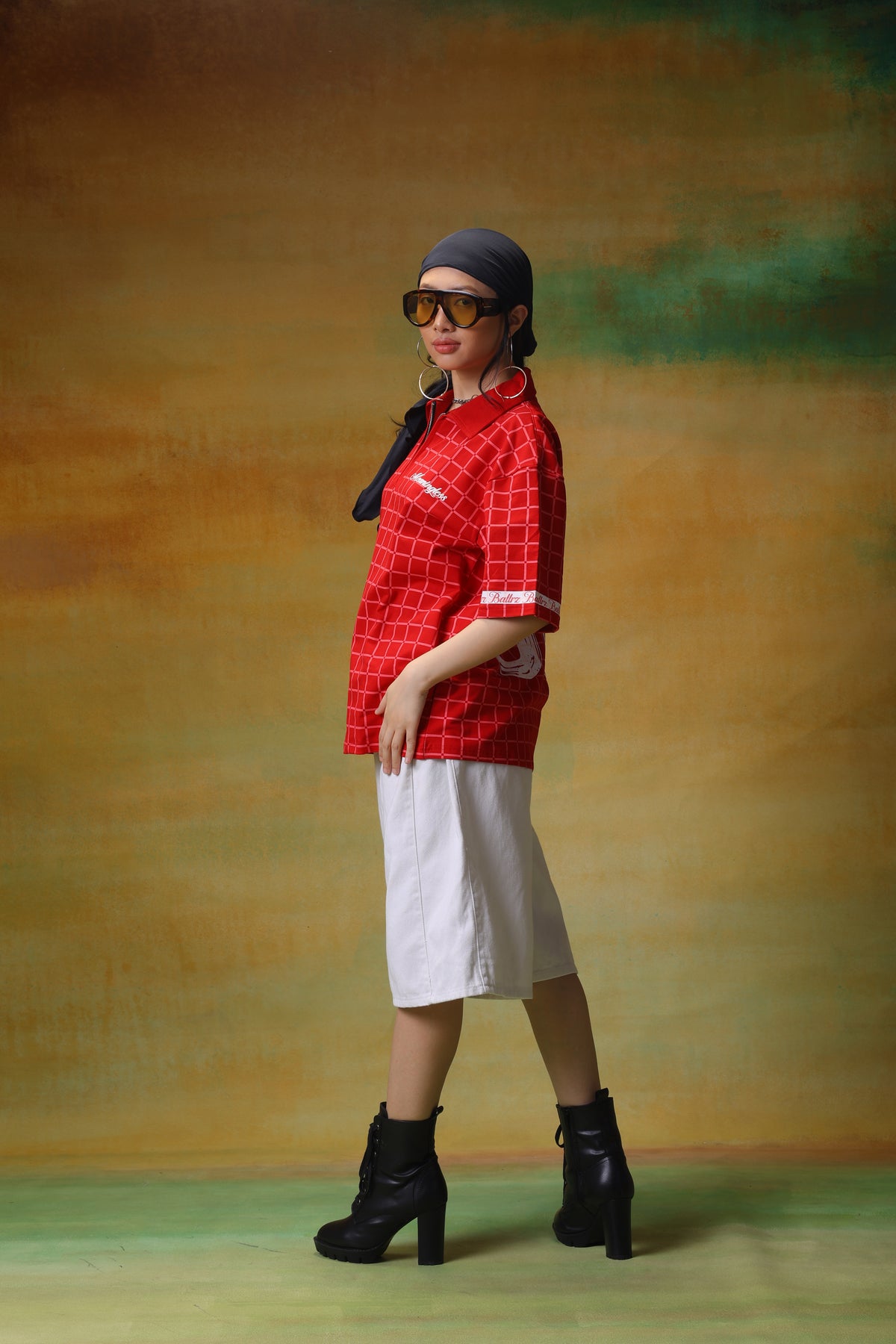 Red Grid Graphic TShirt