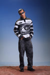 BALLRZ Monochrome Riot Striped Polo